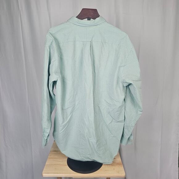 Vineyard Vines Green Check Whale Shirt L 100% Cotton Button Up Performance - Picture 4 of 4